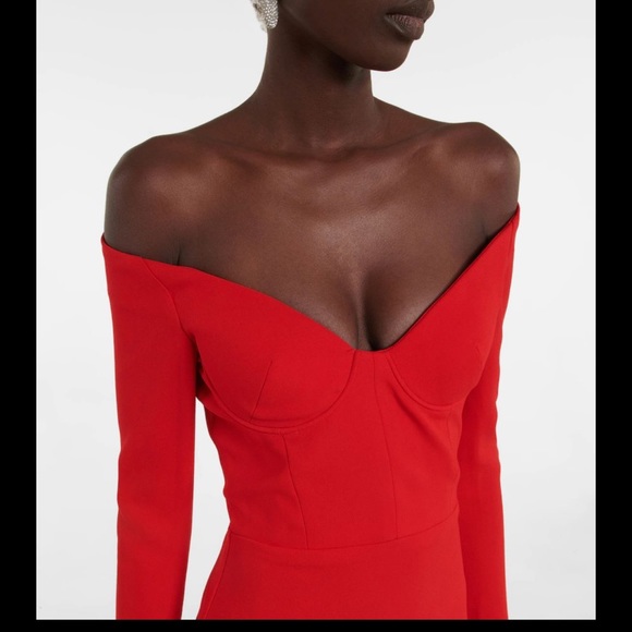 ALEX PERRY BRAM OFF-SHOULDER CRÊPE MINI DRESS - Picture 3 of 13